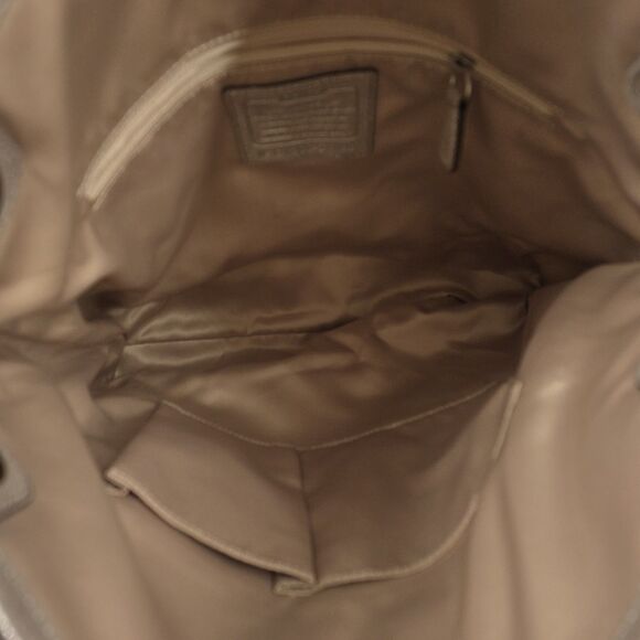 Coach Poppy Silver Slim Leather Shoulder Crossbody Chain Strap Bag #21199 - Picture 6 of 7